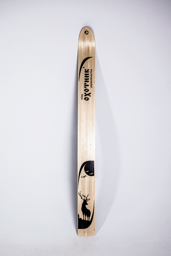 Лыжи ОХОТНИК, дерево-пластик, длина 155 см, ширина 15 см