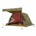 Палатка зимняя ЧУМ 3 (трехслойная, пиксель с выводом под трубу и навесом)
